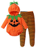 WIBACKER 0-24 Months Newborn Infant Baby Girl Boy Halloween Pumpkin Costumes Cute Hooded Romper Jumpsuit Outfit Clothes