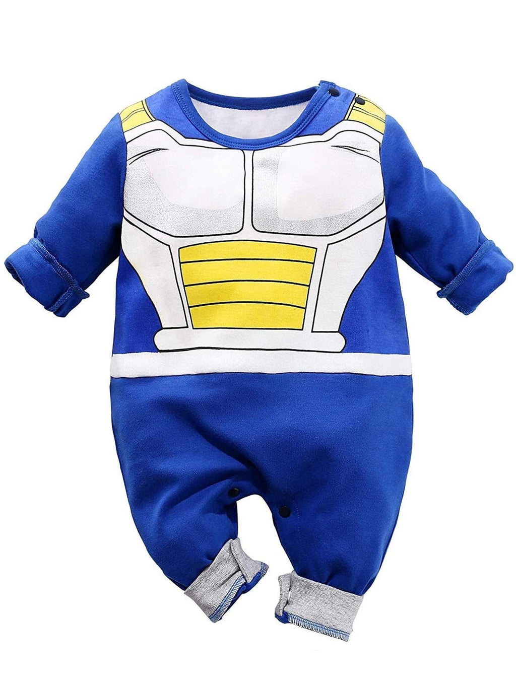 WIBACKER Baby Infant Boy Armor Printed Outfits 100% Cotton Newborn Boy Cosplay Party Jumpsuit Halloween Christmas Rompers