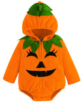 WIBACKER Infant Toddler Baby Girl Boy Halloween Outfits Pumpkin Costumes Cute Hooded Romper Jumpsuit Cosplay Clothes