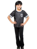 Wednesday Ophelia Hall Black Camp Outcast Costume Top for Kids by Rubies, Girls Medium