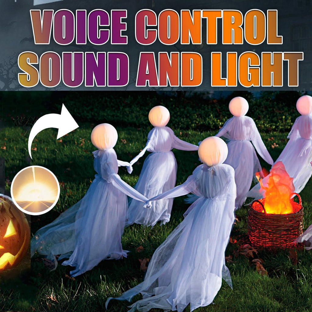 Wovilon Halloween Witch Luminous Props, Sound-Activated Sensor Waterproof Scary Decor for Home Outside Yard Lawn Garden Party, Halloween Decorations Outdoor