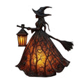 XEOVHV Halloween Witch Lamp, Light Up Witch Figurine, Spooky Table Night Light for Halloween Decoration, Stained Gothic Witches Led Lamp, Holiday Decorations for Bedroom