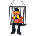 XIA0LE Halloween Hanging Caged Skeleton Prisoner Decoration, Animated Shaking Scary Ghost With Motion Sensor & Sound, Glowing Red Eyes Activated For Indoor Outdoor Party Decor (C)