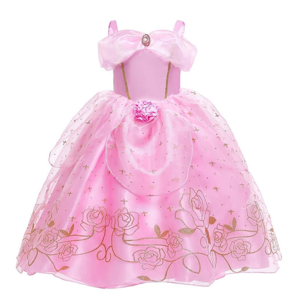 LOEL Girls Princess Dress Fairy Pink Dress Christmas Birthday Dress Up