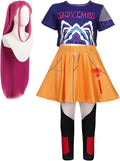 ZUITEH Halloween Anime Cosplay Miras Costumes,Popular Singer Idol Group T-Shirts Skirt Suit With Wig Full Set, Pop Star Dress Up Stage Outfits For School Party Carnival Festival Performance