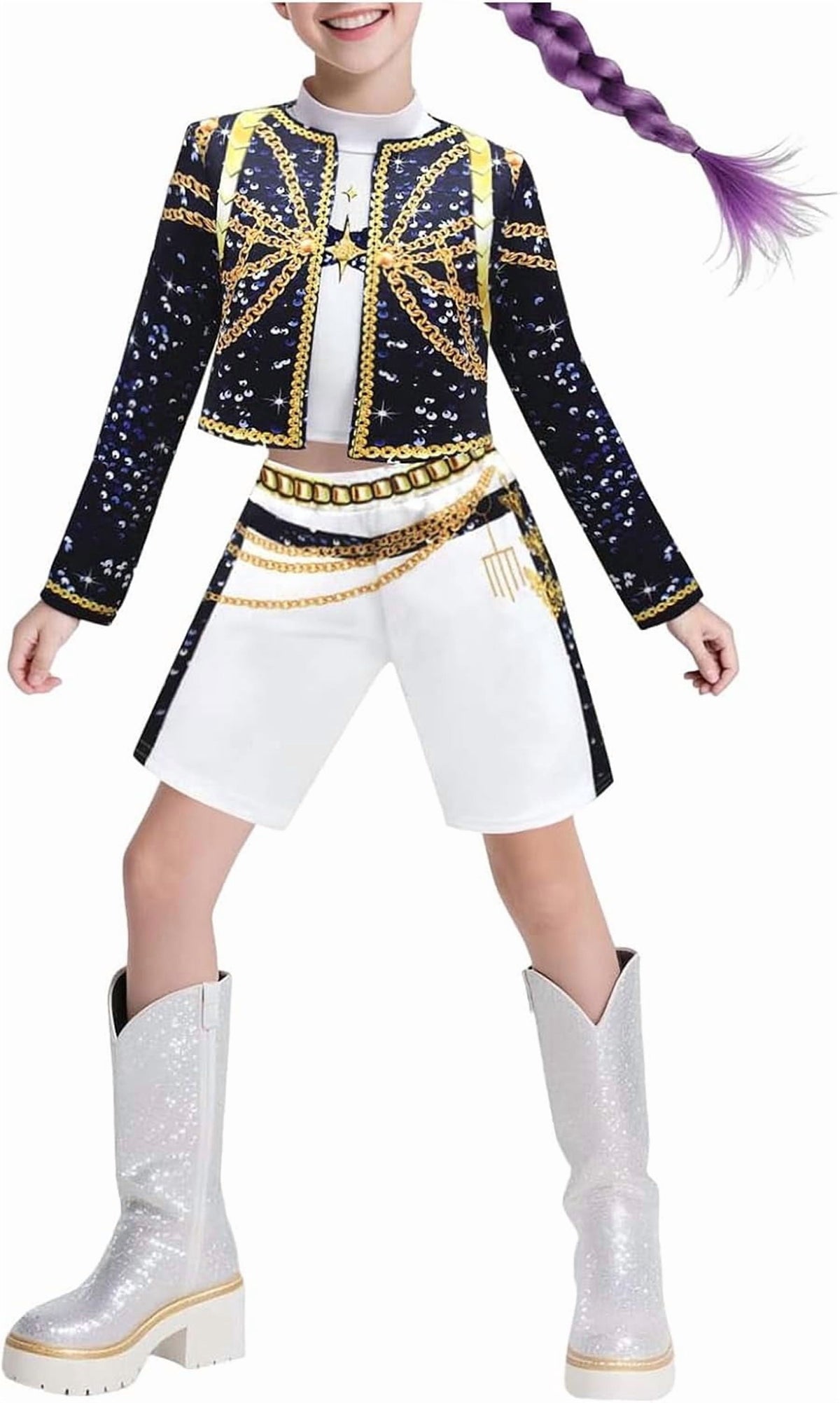 Satmonnus Halloween Anime Cosplay Costume, Popular Singers Idol Stage Role Play Stage Costume Performance Outfits for Halloween Cosplay Dress Up