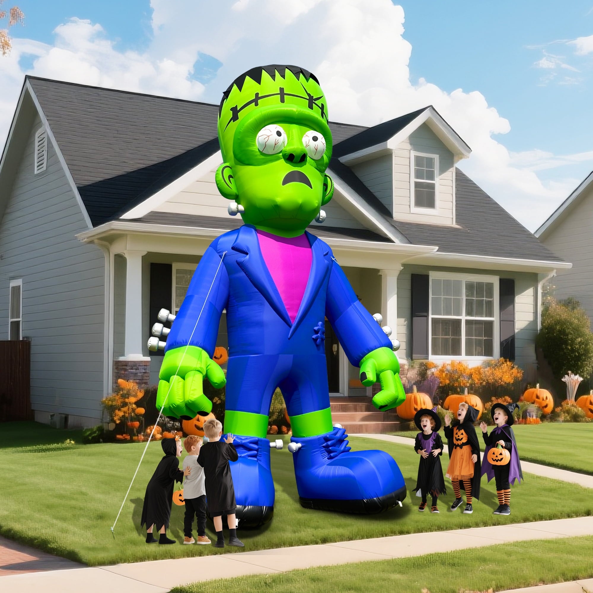 Wellcomer 20ft Giant Inflatable Frankenstein with Blower - Halloween Outdoor Decor