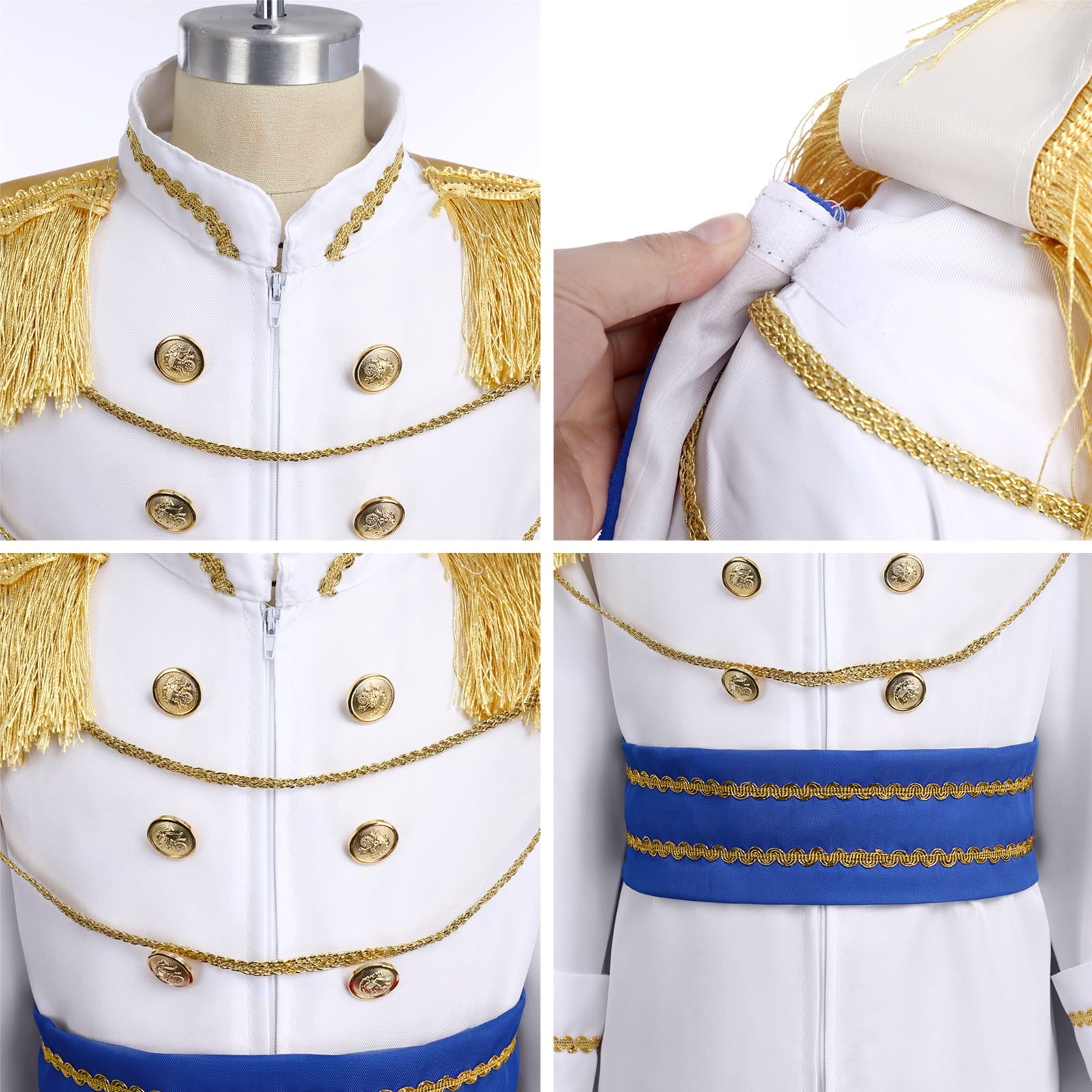 IBTOM CASTLE Boys Prince Charming Costume Halloween Cosplay Dress up Birthday Party Medieval Royal Prince Outfits for Toddler Child 3-4 Years Red 4pcs