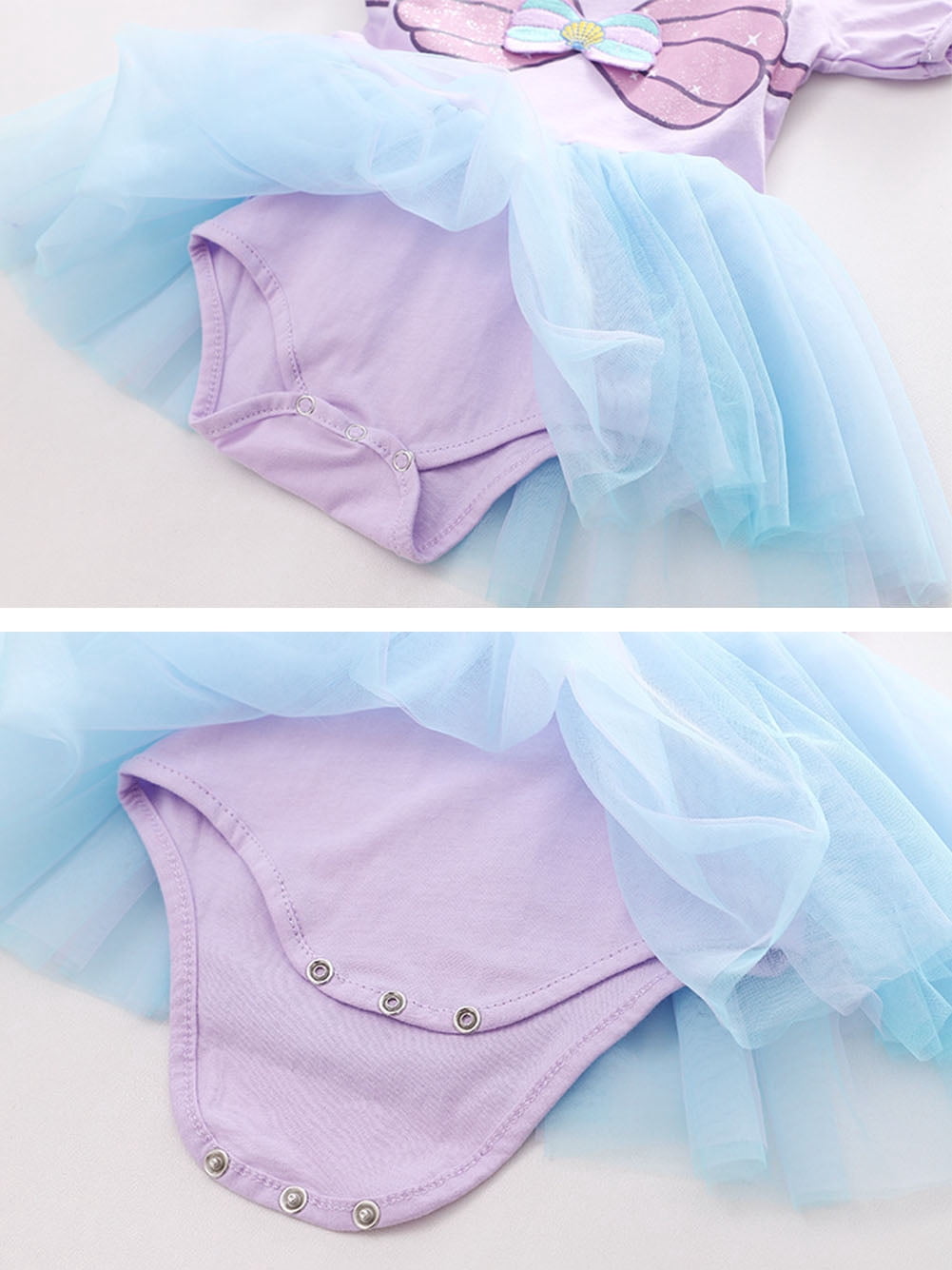 WIBACKER Infant Baby Girls Princess Romper Costume Onesie Fancy Dress Bodysuit with Headband Halloween Birthday Dresses