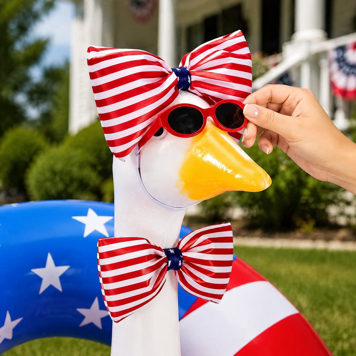 Outdoor Holiday Yard Decor, 23 Inch Porch Goose Outfits, Halloween Pumpkin Themed Porch Goose Clothes, Porch Goose Set with Hat and Treat Bag, Fits Standard 23 Inch Large Porch
