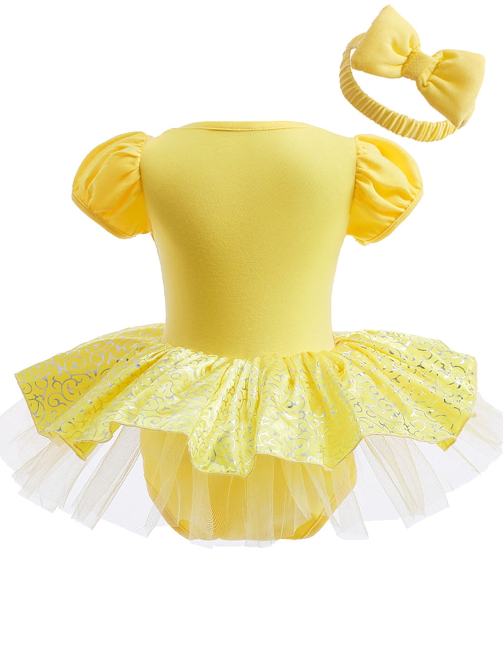 WIBACKER Infant Baby Girls Princess Romper Costume Onesie Fancy Dress Bodysuit with Headband Halloween Birthday Dresses