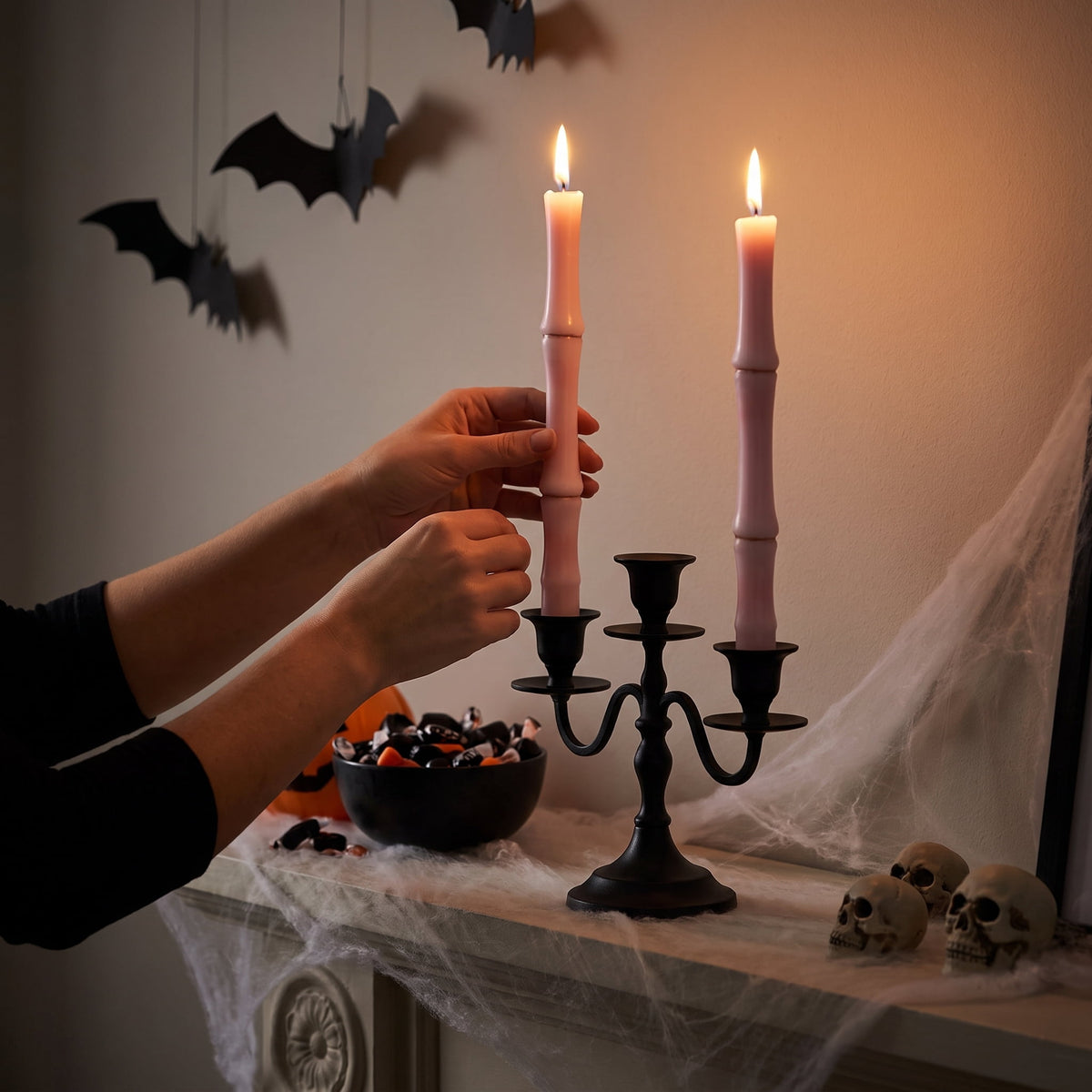 Bleeding Bones Taper Candles, 10", 2 Pieces, Halloween by Way To Celebrate