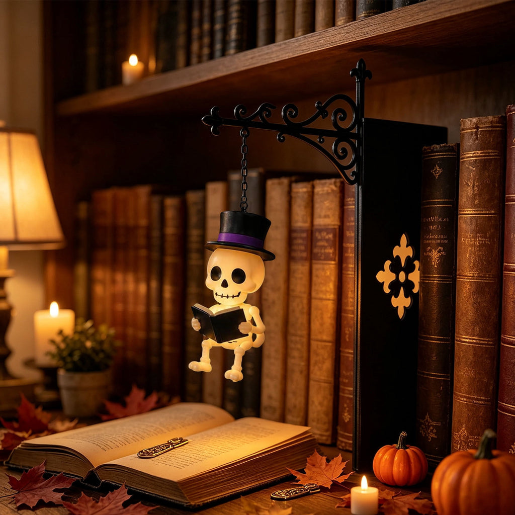 Halloween Ghost Library Lantern Decorative Bookshelf Lighting, Reading Book Shelf Lights for Study Reading Corner Home Library Gift for Book Lovers Bookworms