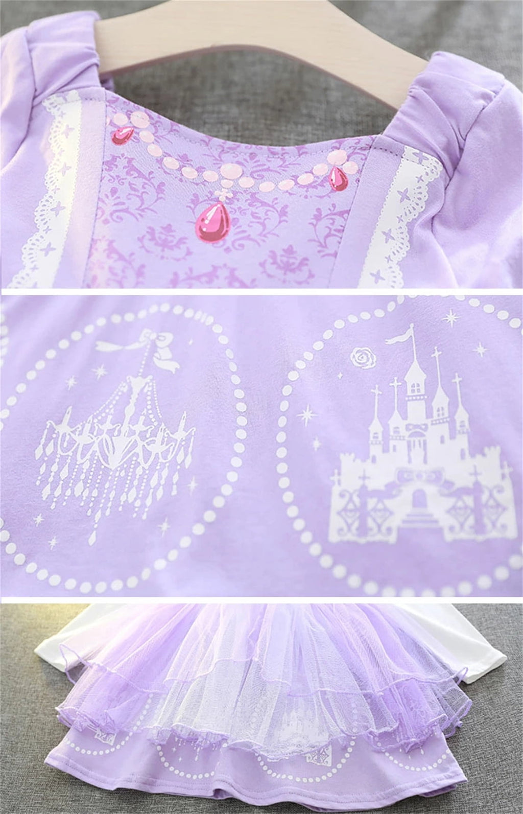 WIBACKER 1-6Y Toddler Girls Princess Costumes Dresses Fancy Dress Up Clothes for Halloween Party Cosplay, Christmas Gift