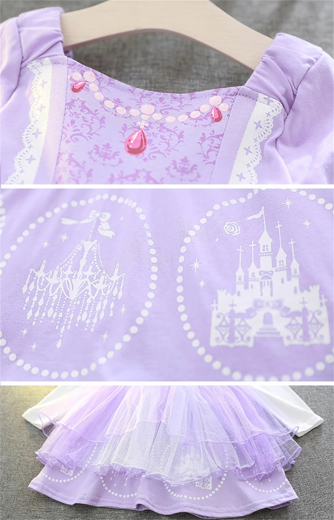 WIBACKER 1-6Y Toddler Girls Princess Costumes Dresses Fancy Dress Up Clothes for Halloween Party Cosplay, Christmas Gift