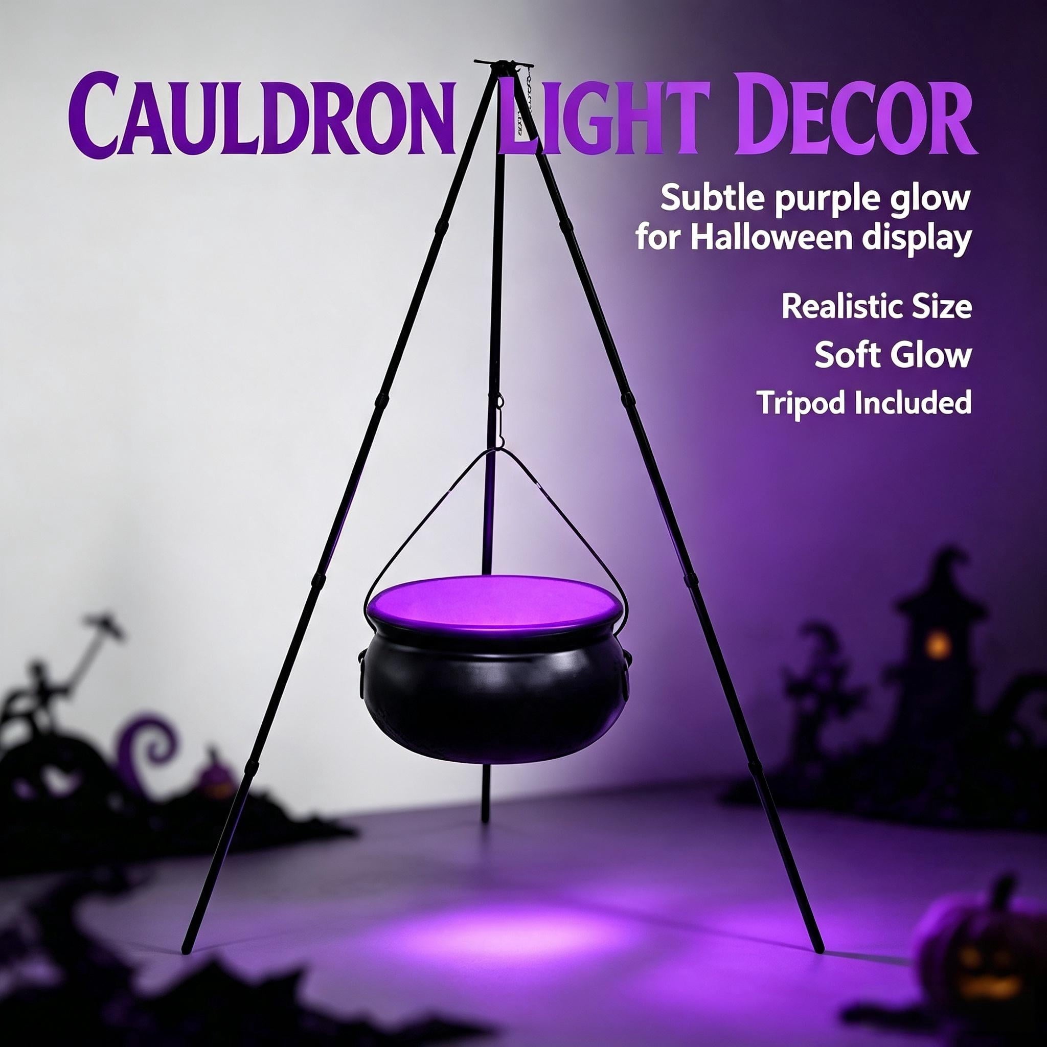 Muecwrye Halloween Decorations Outdoor, Halloween Clearance! Halloween Witches Cauldron with Lights, DIY Bubbling Cauldron Set Decor for Home Porch Outside, Halloween Party Supplies( Without Tripod)