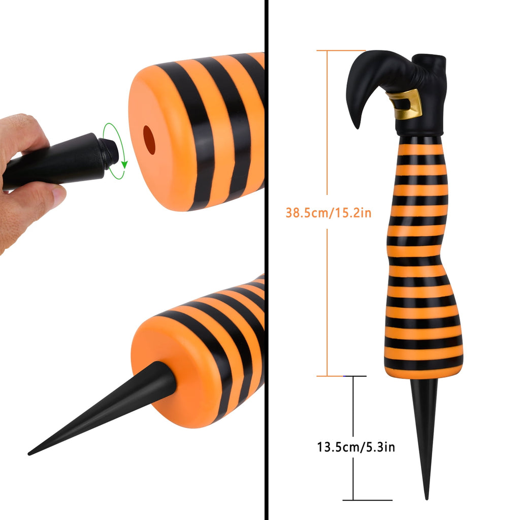 Plow & Hearth Halloween Witch Leg Stakes, Set of 2