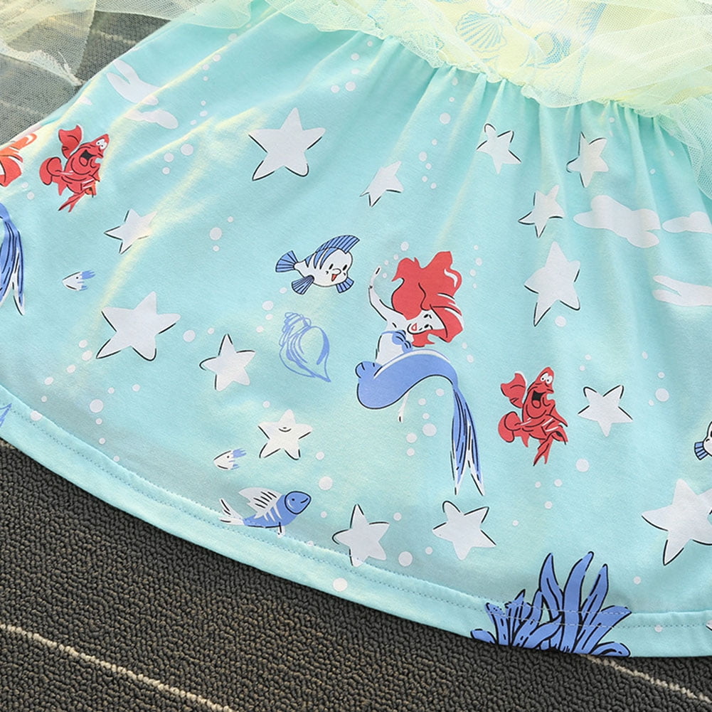 WIBACKER 1-6T Toddler Kid Baby Girls Fancy Party Puff Sleeve Princess Dress Cosplay Costume Dress Up
