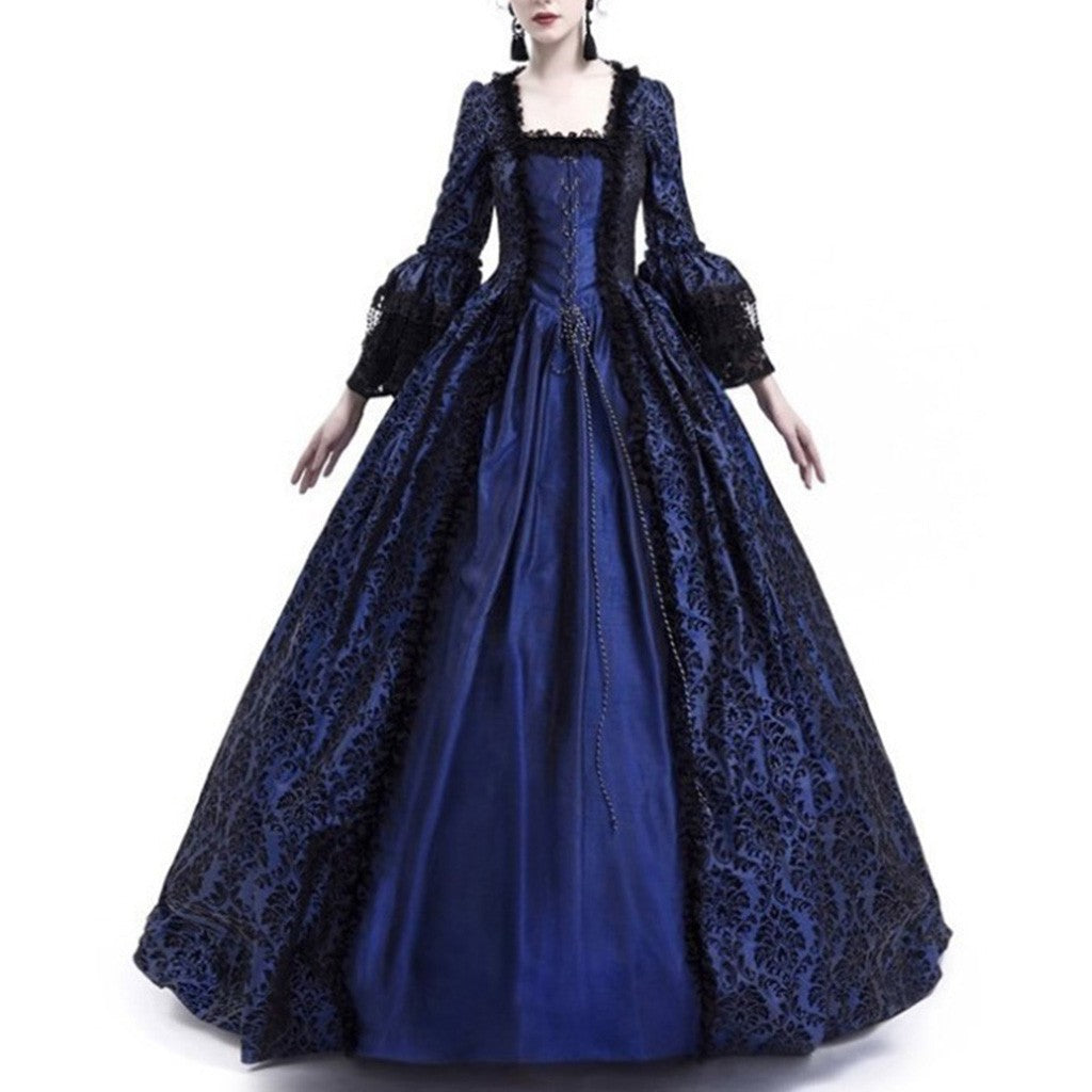 UPPADA Plus Size Victorian Dress for Women Lace Up Flare Sleeve Ball Gown with Corset Evening Party Maxi Gowns Vintage Cocktail Dress Wedding Dresses Early