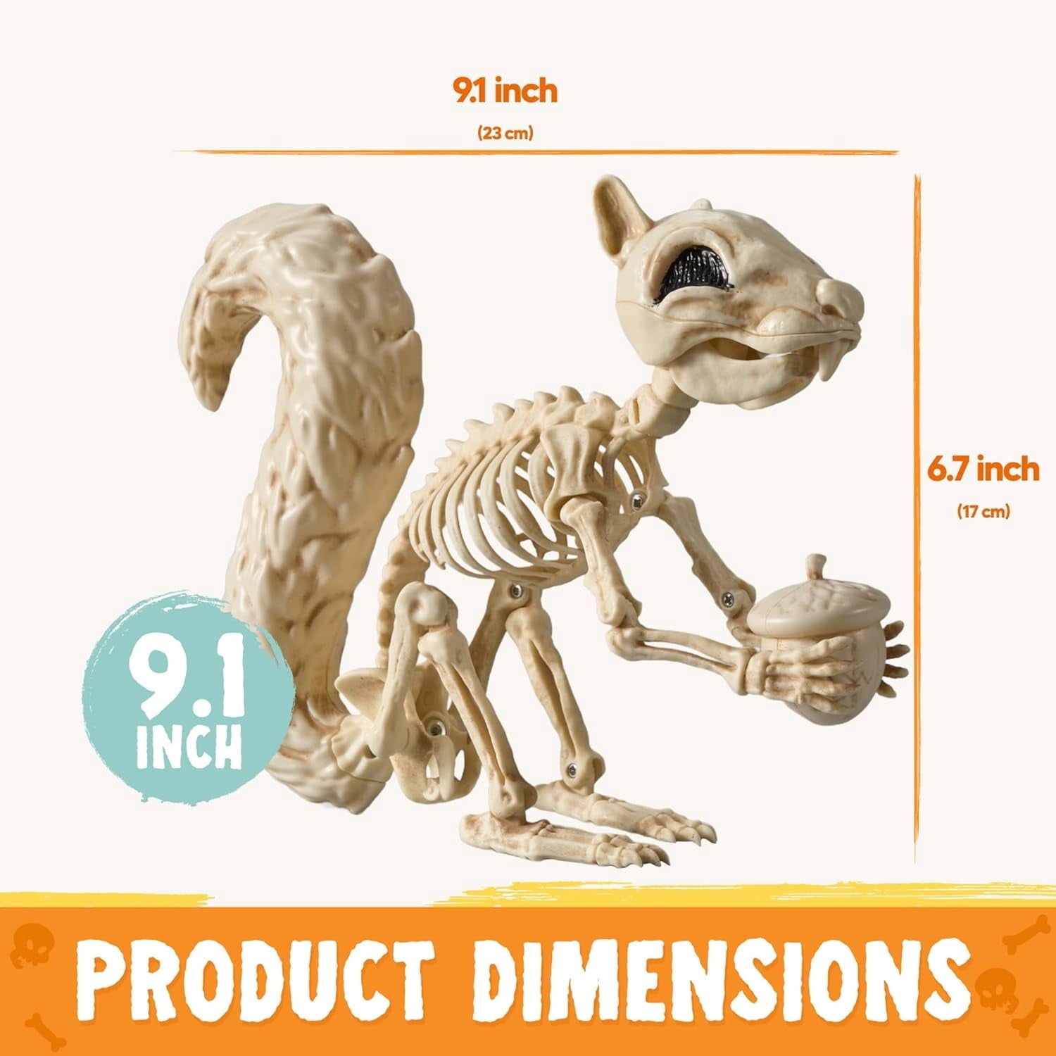 Joyfy 2 Pcs Duck Skeleton Halloween Decoration,4.5 Inch Posable Plastic Animals Halloween Skeleton for Indoor Outdoor Halloween Decorations,Haunted House Party Props