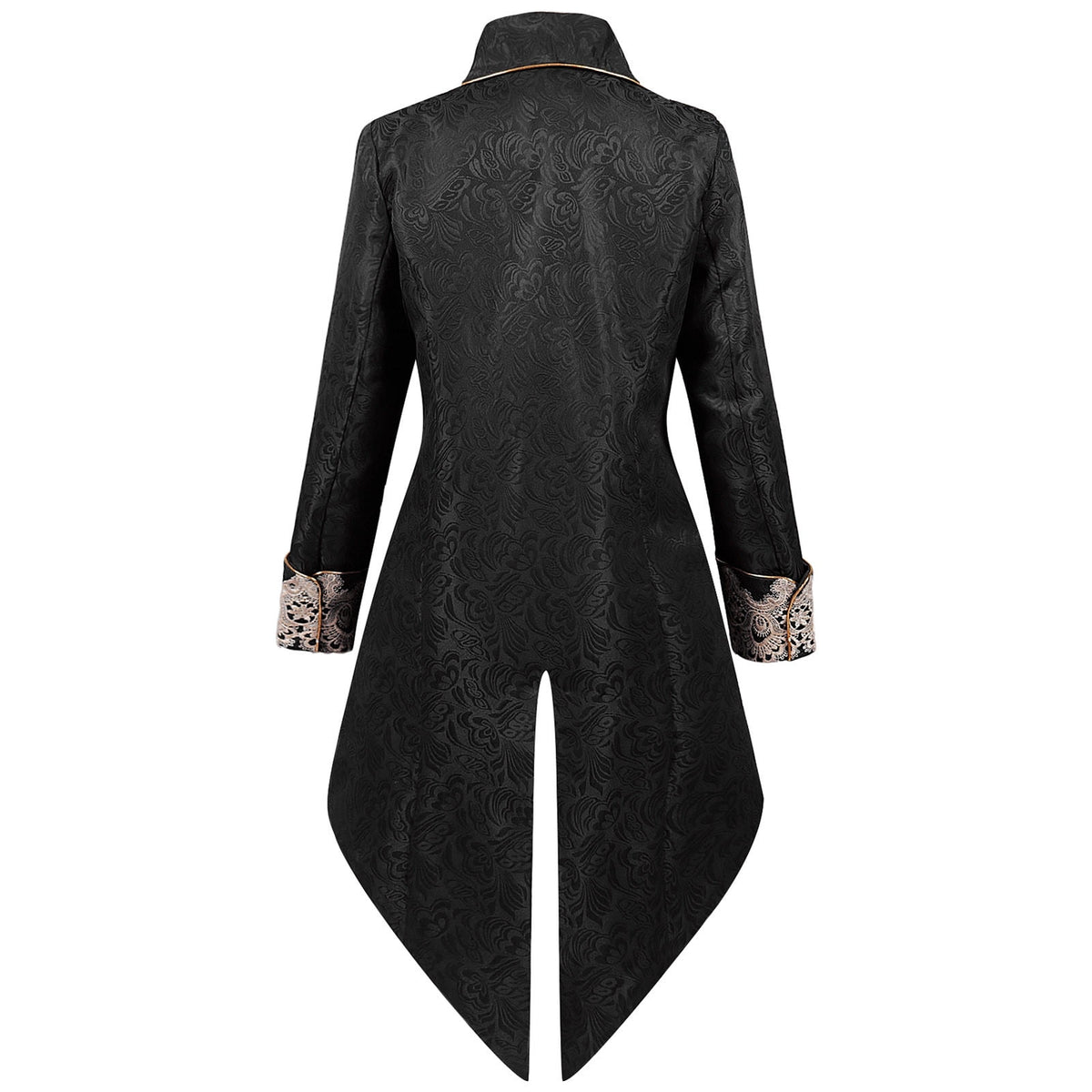 Lilgiuy Men's Steampunk Mid-Century Swallow-tailed Coat Patchwork Turn-down Collar Long-sleeved Gothic Victorian Coat Uniform Halloween Costume (Army Green)