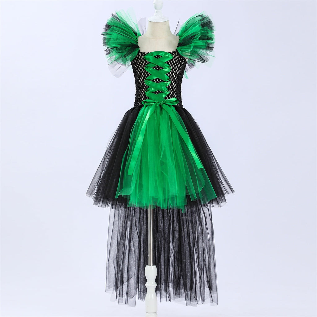 HNMKIU Halloween for Girls Toddler Kids Baby Girls Magnificent Witch Halloween Black Gown Fancy Dress Up Cosplay Party Tutu Dress Dresses E - 18-24 Months