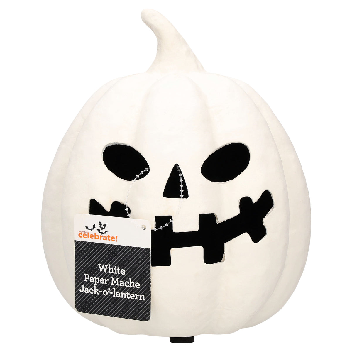 Paper Mache Jack-o'-Lantern Decoration, Black, 8.25", Halloween by Way To Celebrate