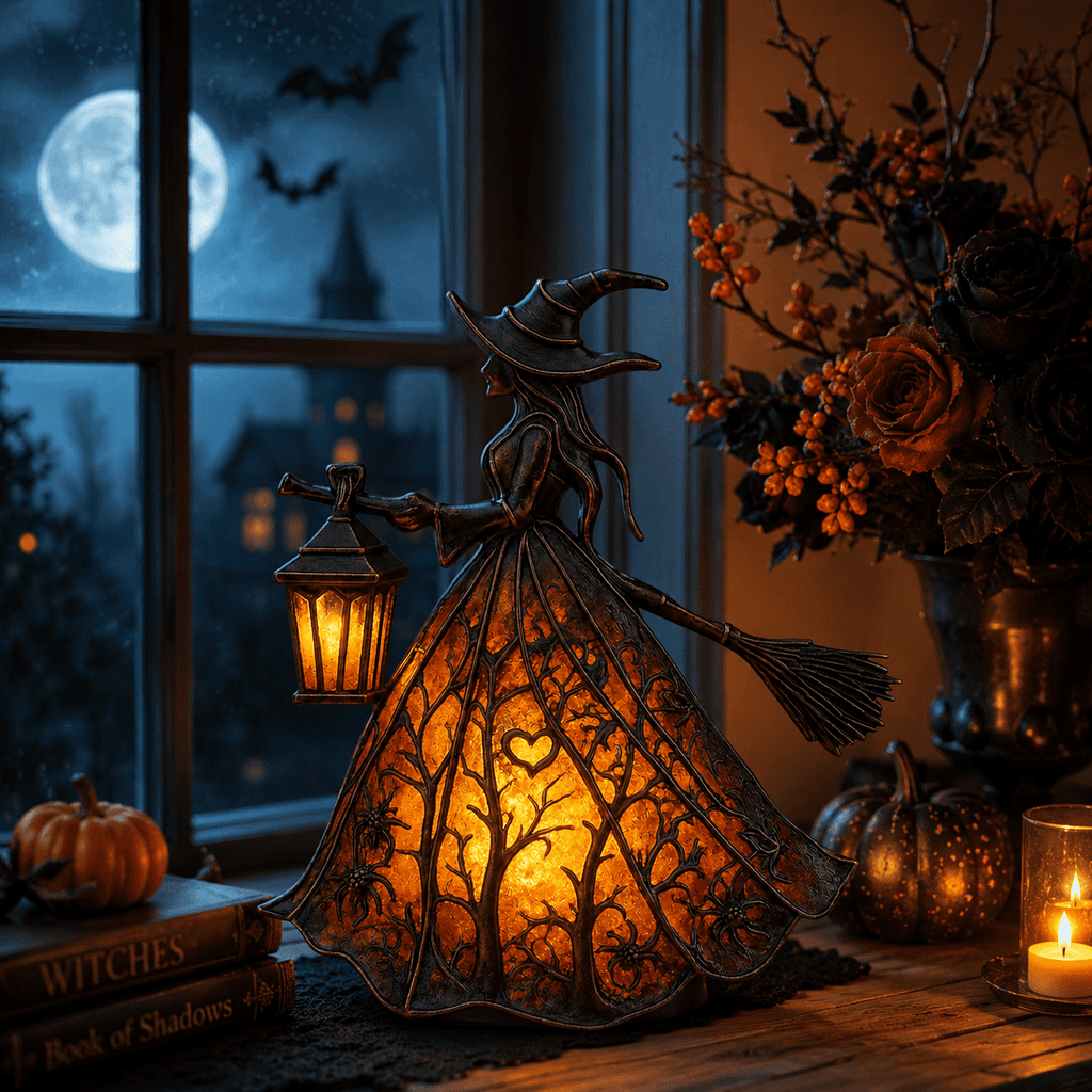 Diceymbol Halloween Decorations and Fall Decor, Halloween Venue Decoration Ghost Props LED Illuminated Ghost Decorations for Tabletop, Mantel, Shelf Indoor Outdoor 9.05 inch