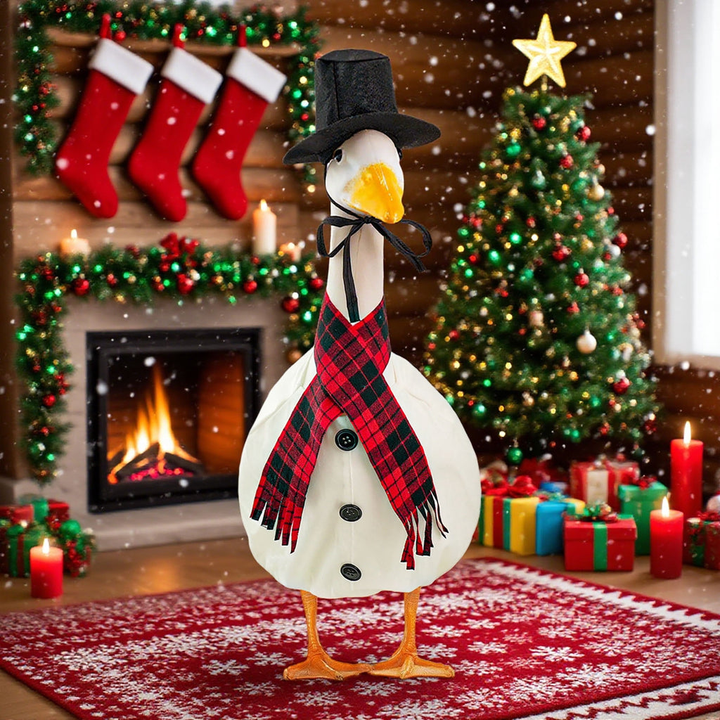 Sruoe Christmas Porch Goose Outfits, Porch Goose Clothes, 23 Inch Cement Goose Clothes Dress, Duck Clothes for Spring Easter Holiday Outdoor Garden Yard Lawn Patio Statue Decor