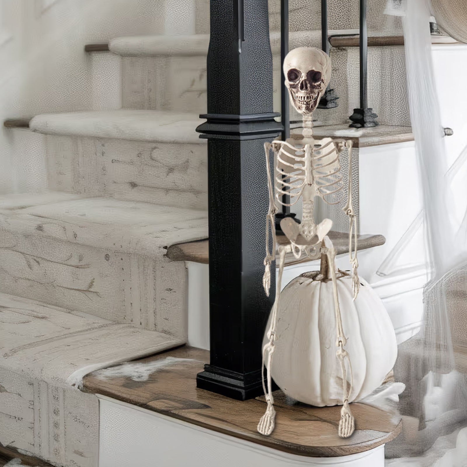 Halloween Skeleton Snake Prop Realistic Scary Serpent Decorative Ornament, Spooky Scene Setup Skeleton Decor Haunted House Party Prop, Home Shop Display Halloween Skeleton Holiday Ornament Gift