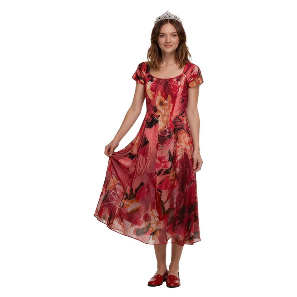 Widow's Patricia Costume Women Cosplay Dress Halloween Outfits, Bay Patricia Cosplay Printed Dress Adult Halloween Costume