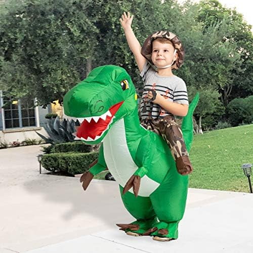 GOOSH 48 inch Inflatable Dinosaur Costume for Kids, Kids Halloween Costume for Unisex Boys Girls, Funny Blow Up Costumes for Halloween Party Cosplay