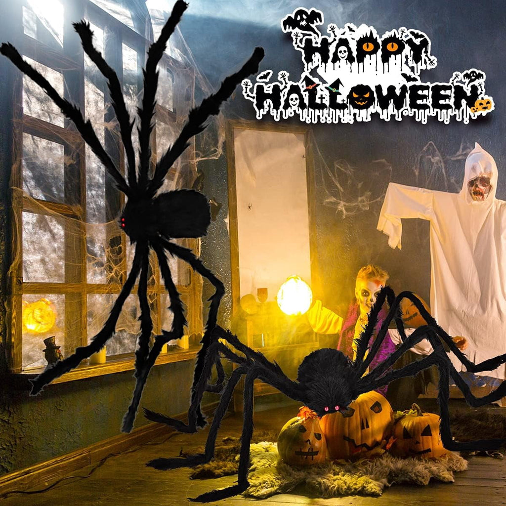 Ayieyill Spider Halloween Decorations Outdoor, 5FT Scary Giant Spider for Halloween Yard Decorations, Haunted House Props, 1pc