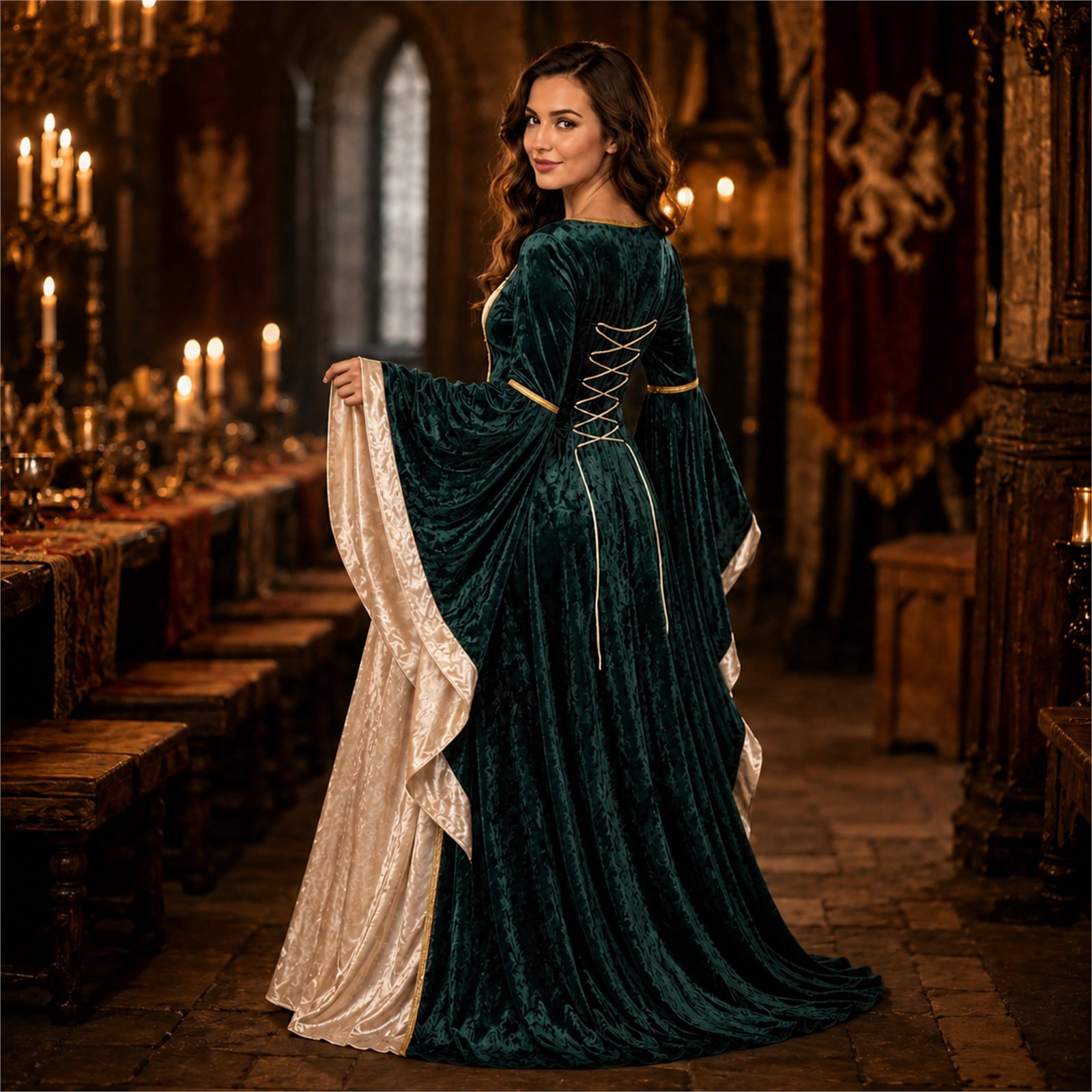 Witch Dress for Women Costume Halloween Vampire Dress 2026 Gothic Witch Costume Women Renaissance Medieval Velvet Outfit Cosplay Party White S