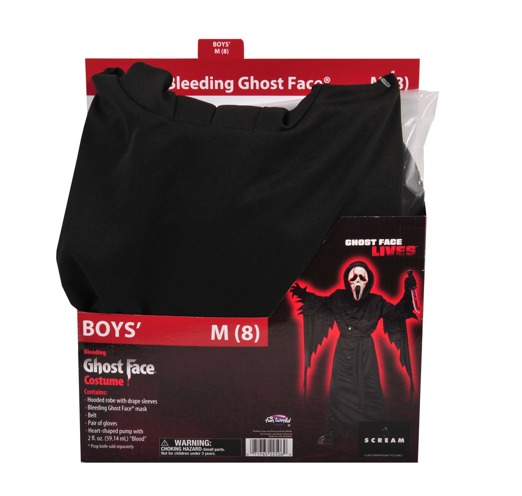Bleeding Ghost Face 5pc, Halloween Costume for Children, Boys Size M (8), by Fun World