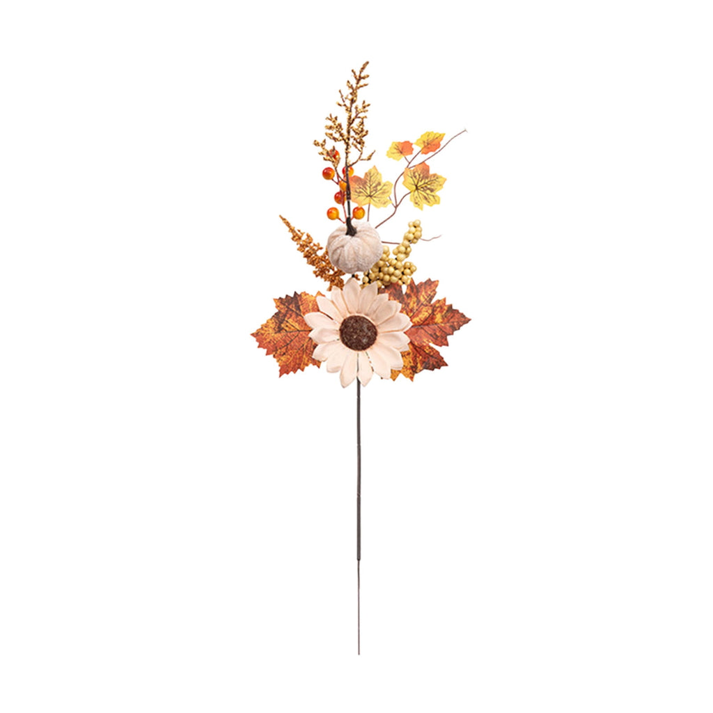 SCNOR Artificial Fall Floral Pick with Pumpkin Maple Leaf Sunflower, Halloween Thanksgiving Table Centerpiece for Home Decor