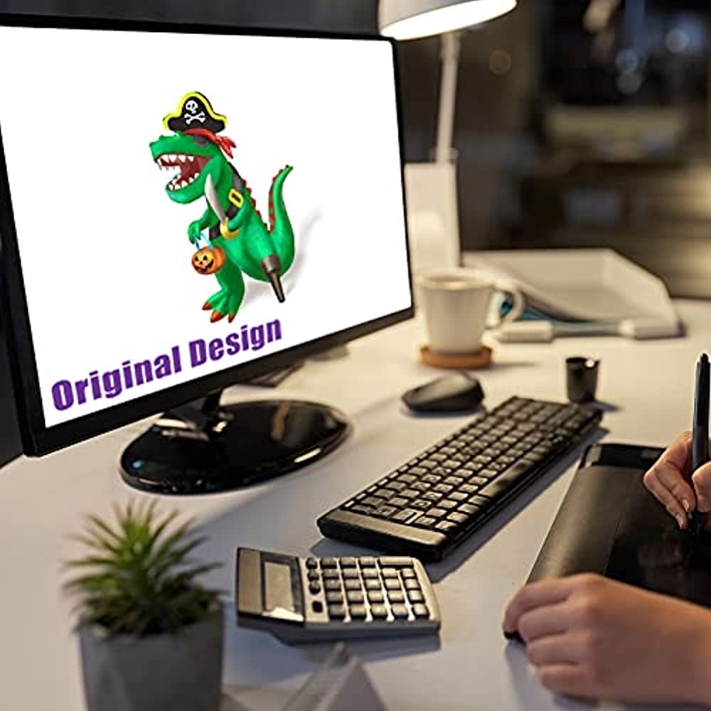 GOOSH 7FT Outdoor Halloween Decorations Halloween Dinosaur Inflatable, Halloween Inflatables Blow up Dinosaur, Green Pirate Dino Halloween Decorations Dinosaur Halloween Inflatable for Holiday/Party