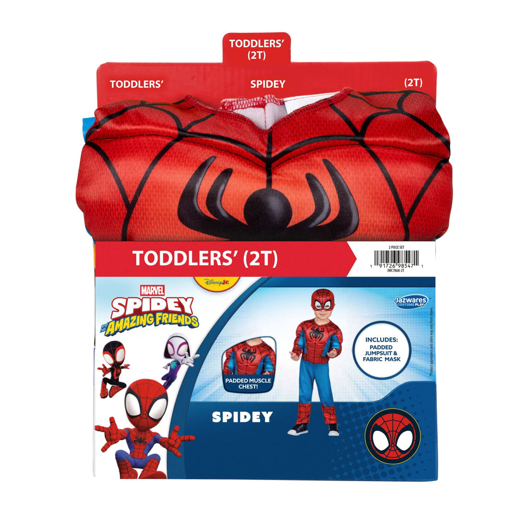 Marvel's Spiderman Halloween Costume for Toddler, Size 3-4T, by Jazwares