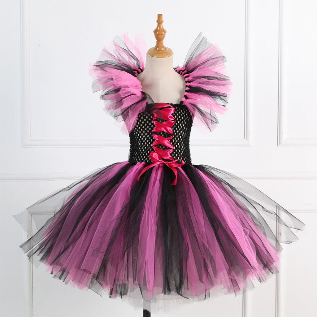 CHOYURME CHONYURM Girls Halloween Witch Costume with Witch Hat and Magic Brooms for 2-12 Years