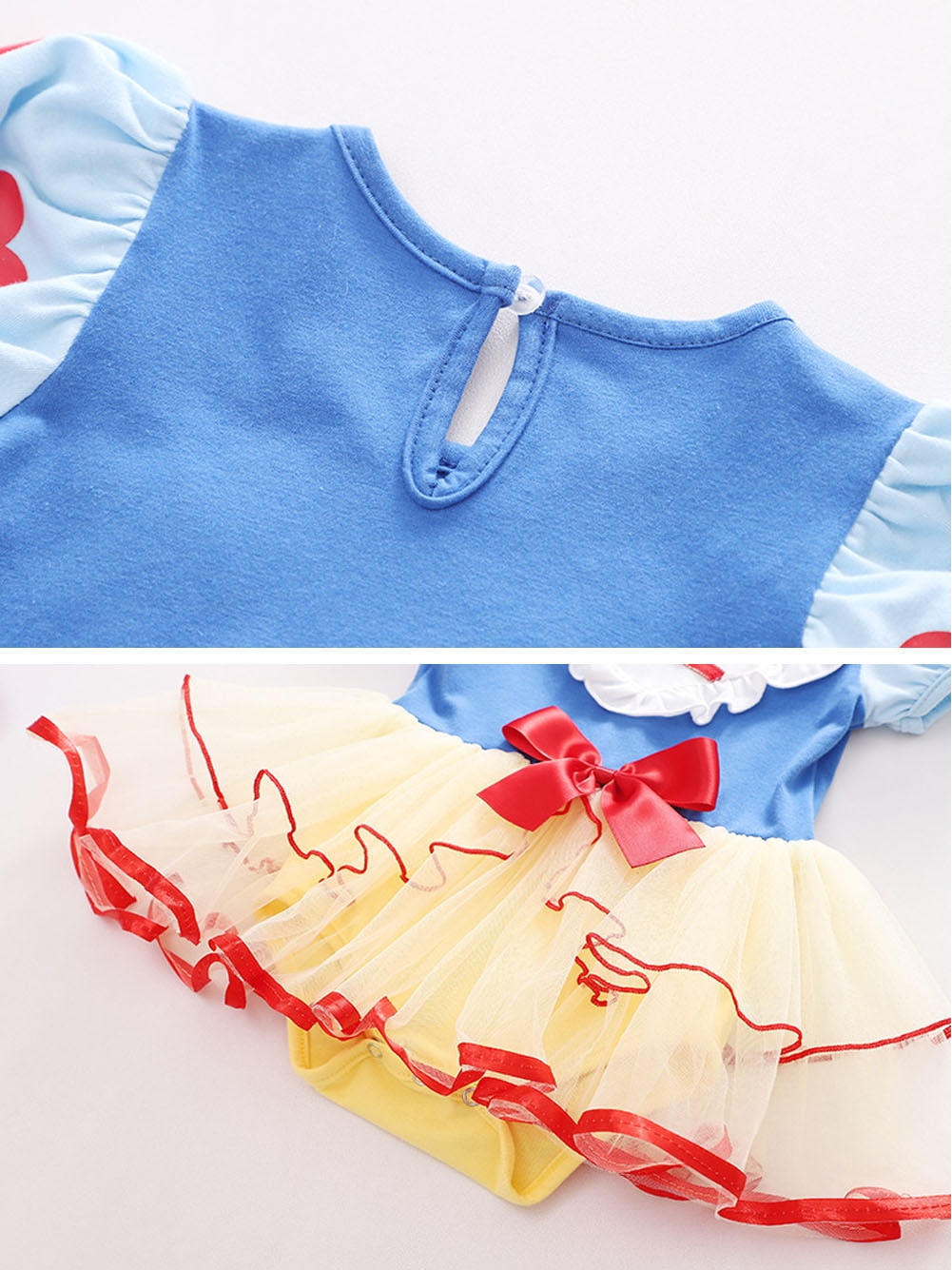 WIBACKER Infant Baby Girls Princess Romper Costume Onesie Fancy Dress Bodysuit with Headband Halloween Birthday Dresses