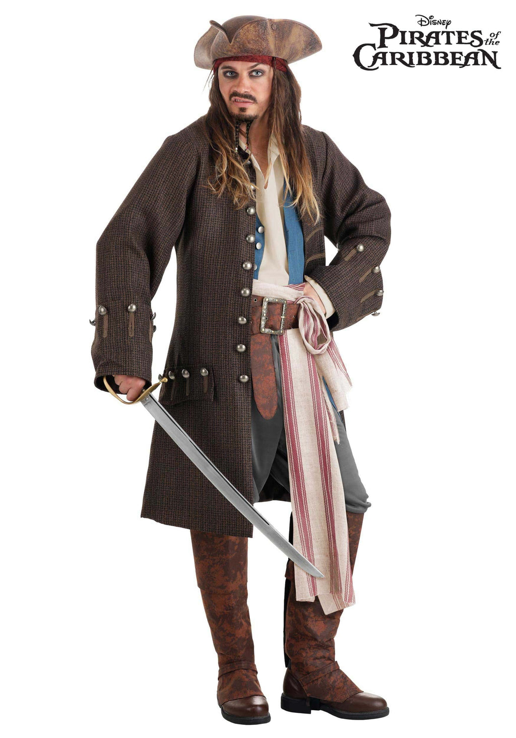 Deluxe Jack Sparrow Pirate Costume for Men