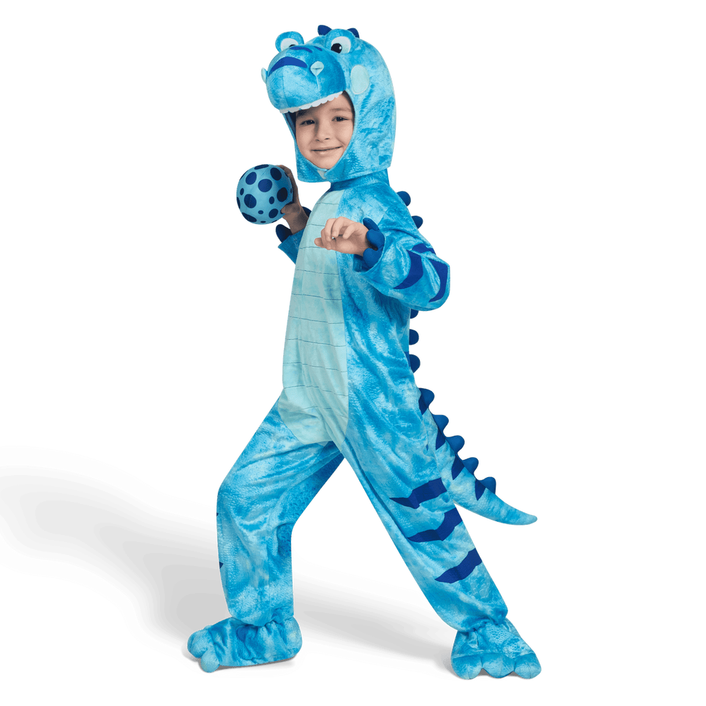 Joyfy Halloween Realistic Blue Tyrannosaurus Rex Children's Dinosaur Costume (with Egg) Suitable for Infant and Toddler Halloween Dress up Party