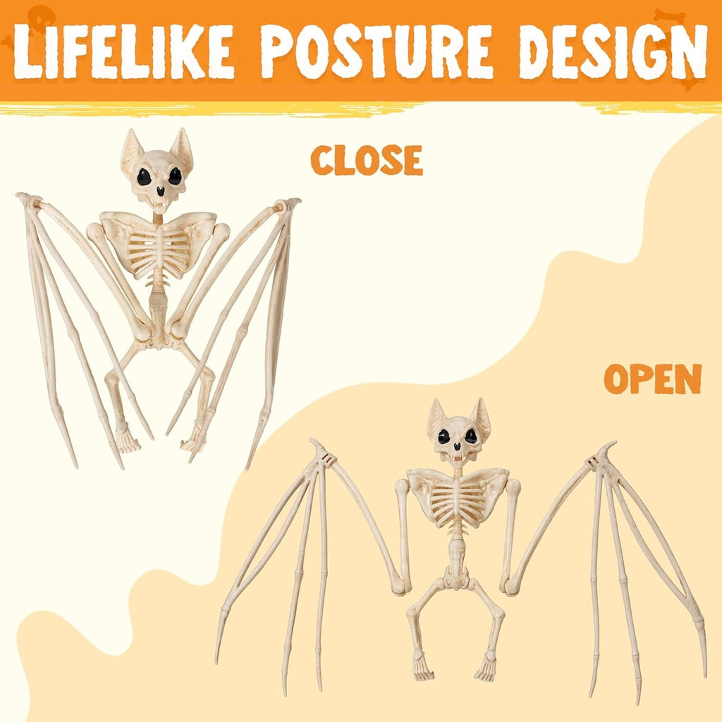 Joyfy 2 Pcs Duck Skeleton Halloween Decoration,4.5 Inch Posable Plastic Animals Halloween Skeleton for Indoor Outdoor Halloween Decorations,Haunted House Party Props