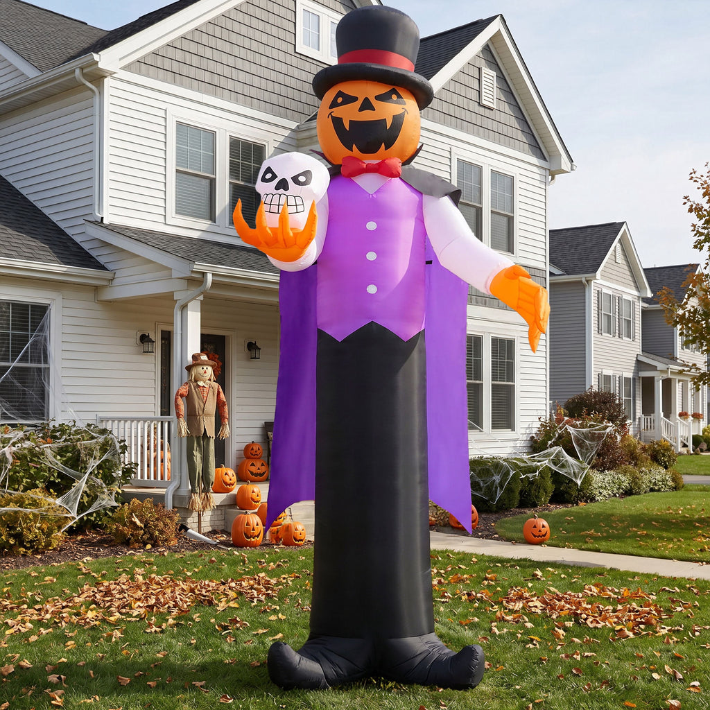 Joyfy 12 FT Halloween Inflatable Giant Grim Reaper Decoration with Built-in LEDs,Grim Reaper with Scythe Halloween Decorations Outdoor Blow Up Yard Lawn Decoration
