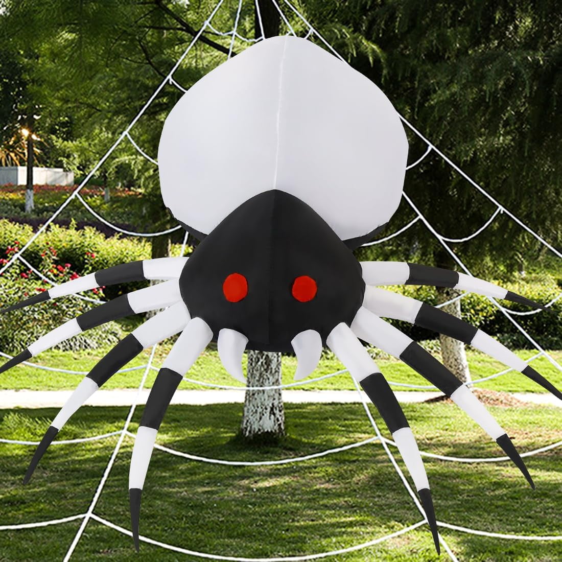 GOOSH Halloween Inflatable 6 FT Spider Inflatables Outdoor Decorations with Magic Light, Scary Inflatable Halloween Spider Blow Up Spider, Halloween Blow Up Decorations Outside Clearance for Holiday