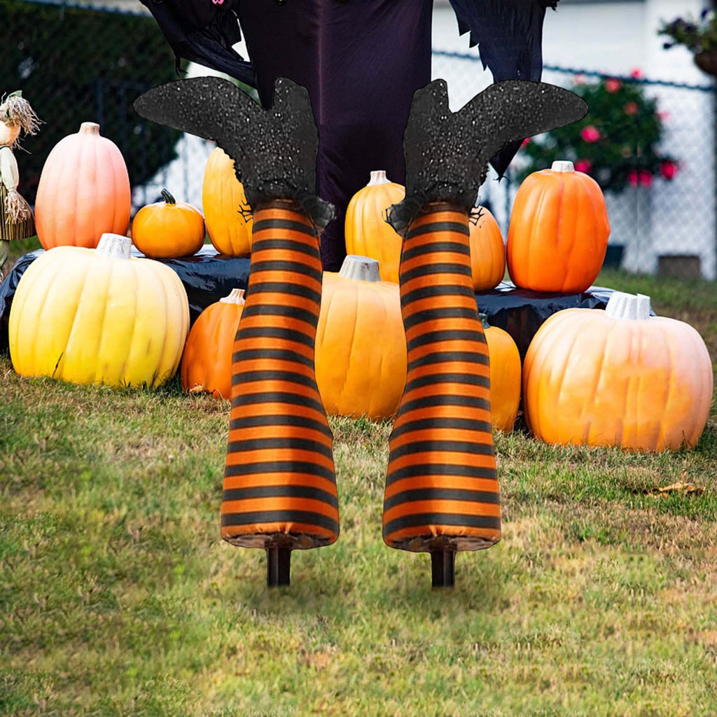 Halloween Decorations Outdoor Witch Legs Yard Stakes, 18.5" Witch Halloween Graveyard Lawn, Yard, Prop and Patio Decorations