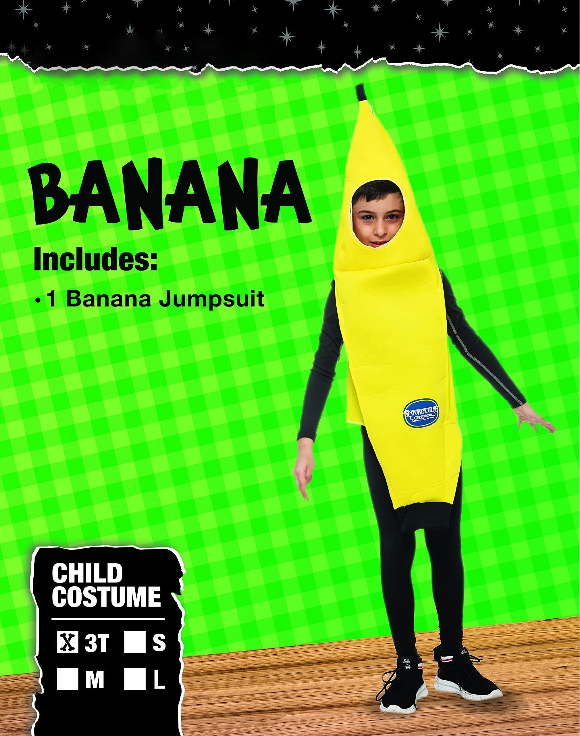 Joyfy Men's Banana Costume for Adult Funny Fruit Costume Banana Halloween Fancy-Dress Costume for Themed Party Cosplay