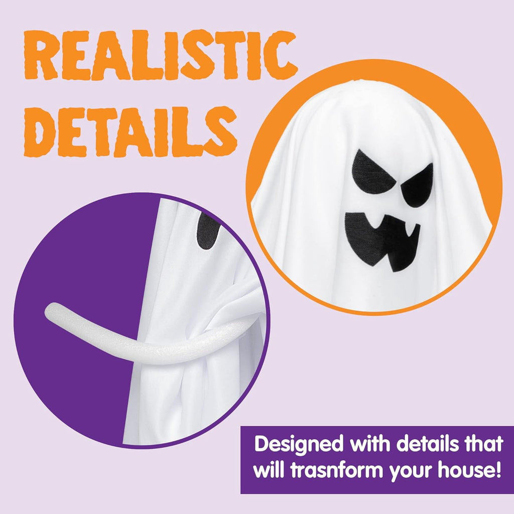 Joyfy 3 Pack Halloween Hanging Ghosts Decorations,27.5" Cute Scary Flying Ghosts Outdoor Hanging Halloween Decorations Yard Decorations