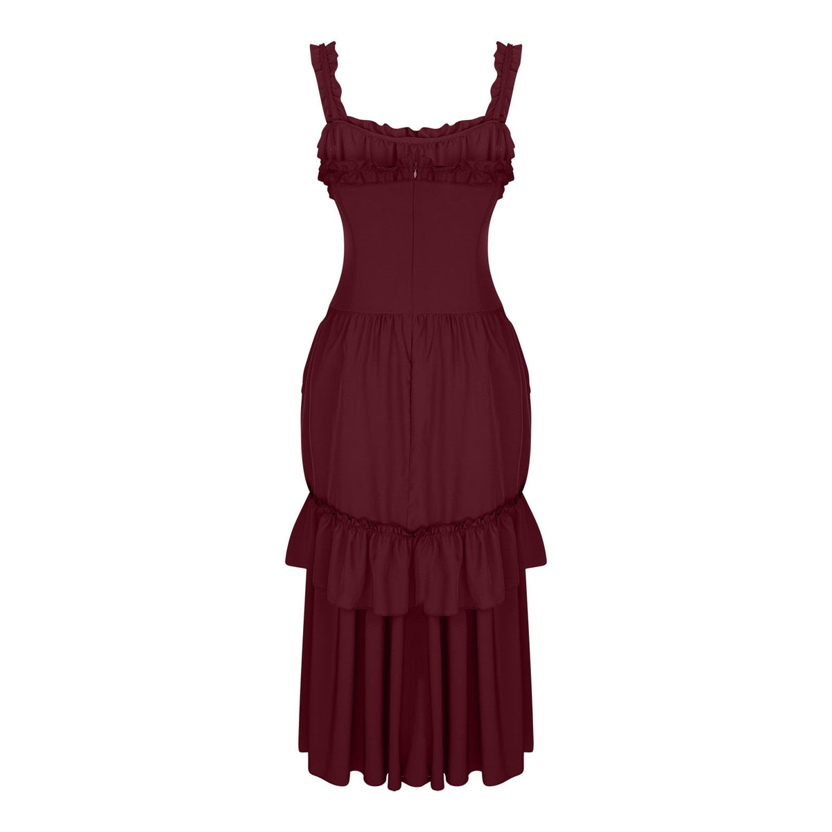 UPPADA Halloween Costumes For Womens Sleeveless Irregular Gothic Dress Ruffle Steampunk Dress Corset Square Neck Layers Dress