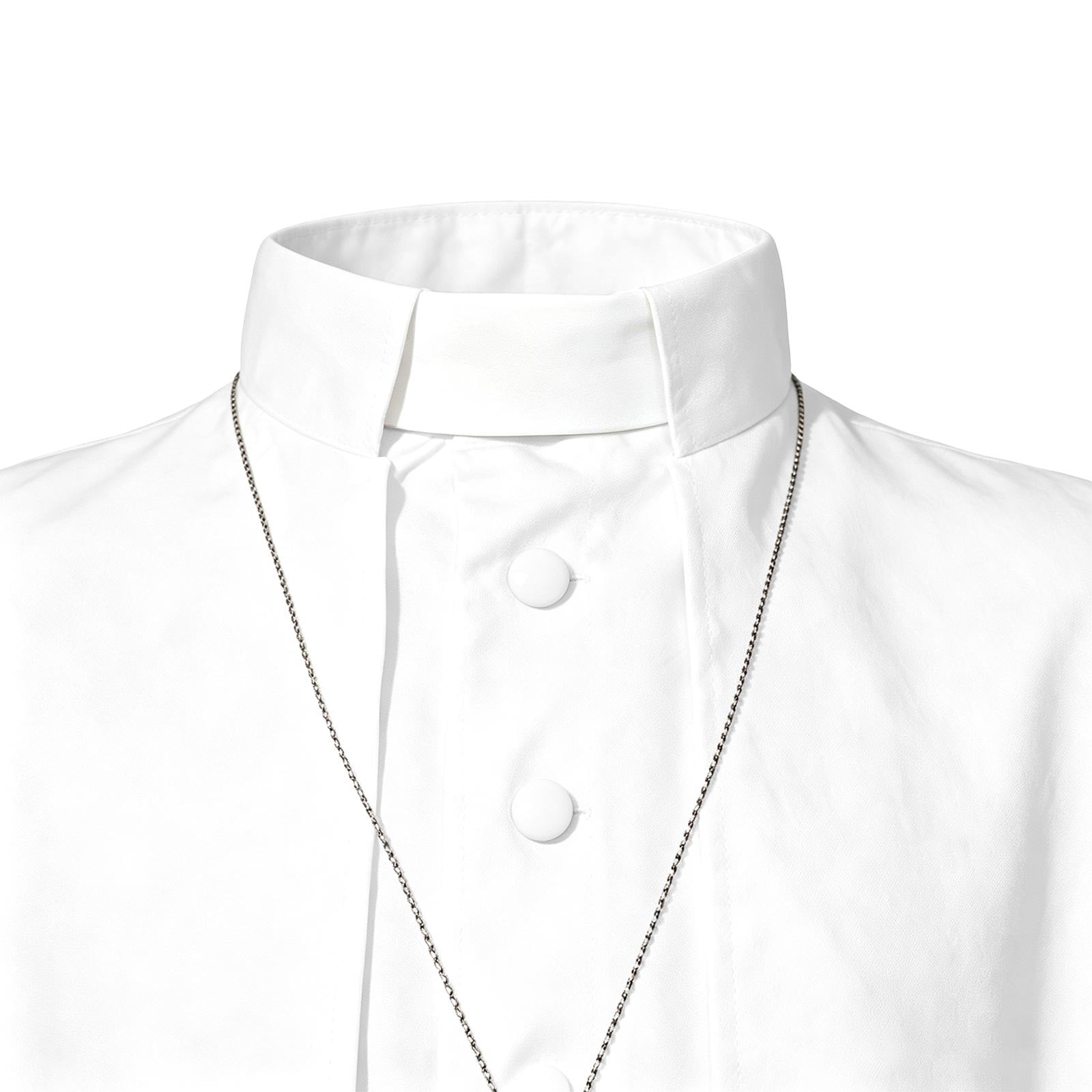 JOANKDMI Catholic Priest Costume for Men Clergy Cassock Robe with Capelet and Sash Halloween Party Outfit Religious Father Minister Fancy Dress for Men